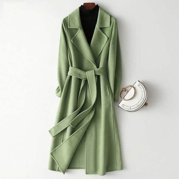 2021 women new autumn winter 100% wool coat female long sleeve cashmere cardigans with belt overcoats manteau femme hiver elegant n47up1p, Black
2021 women new autumn winter 100% wool coat female long sleeve cashmere cardigans with belt overcoats manteau femme hiver elegant n47up1p, Black