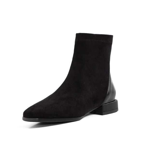 Women Elastic Fabric Flock Boots Suede Short Boots Fashion Handmade Classic Pointed Toe Sheepskin Insole All-match 2021 Autumn, Black
Women Elastic Fabric Flock Boots Suede Short Boots Fashion Handmade Classic Pointed Toe Sheepskin Insole All-match 2021 Autumn, Black