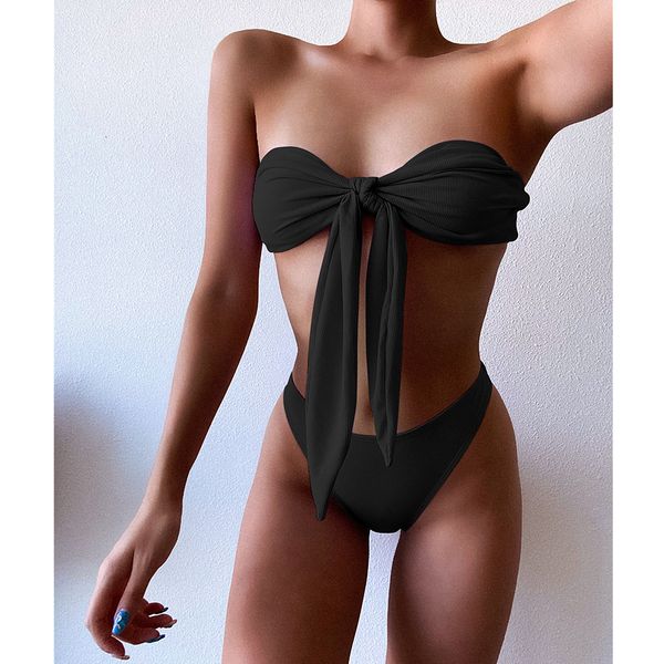 2020 new high waist bikini bandeau swimwear women swimsuit push up bikinis bow-knot bathing suit summer beach wear swimming suit, Black
2020 new high waist bikini bandeau swimwear women swimsuit push up bikinis bow-knot bathing suit summer beach wear swimming suit, Black