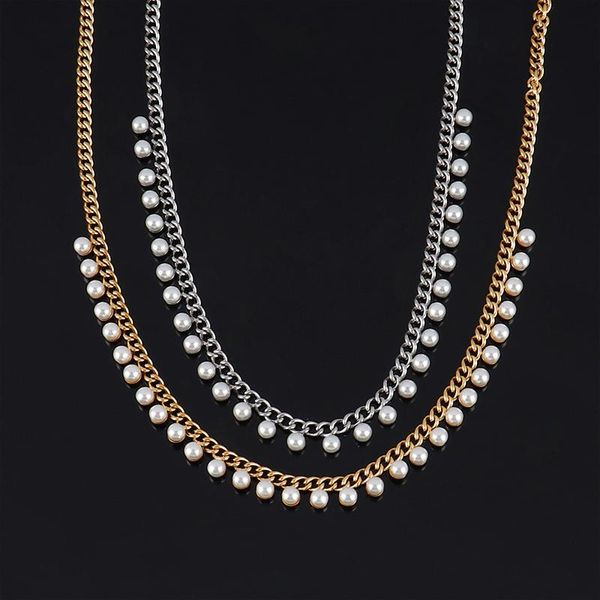 chains stainless steel charming pearl stone chocker necklace gold color simple clavicle chain wedding party jewelry gift, Silver
chains stainless steel charming pearl stone chocker necklace gold color simple clavicle chain wedding party jewelry gift, Silver