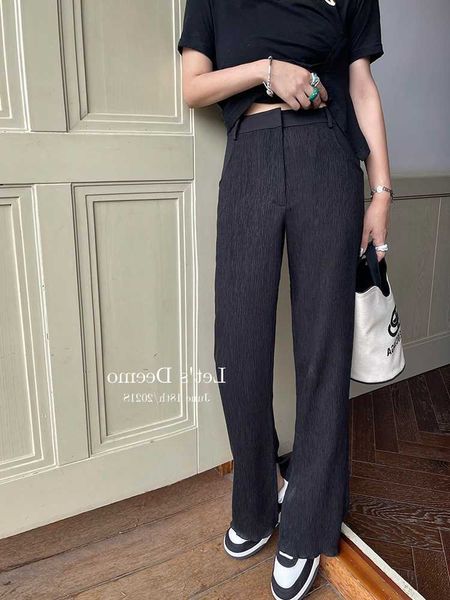 deemo splicing waist head long leg walking pants women's summer thin mop small high tencel casual, Black;white
deemo splicing waist head long leg walking pants women's summer thin mop small high tencel casual, Black;white