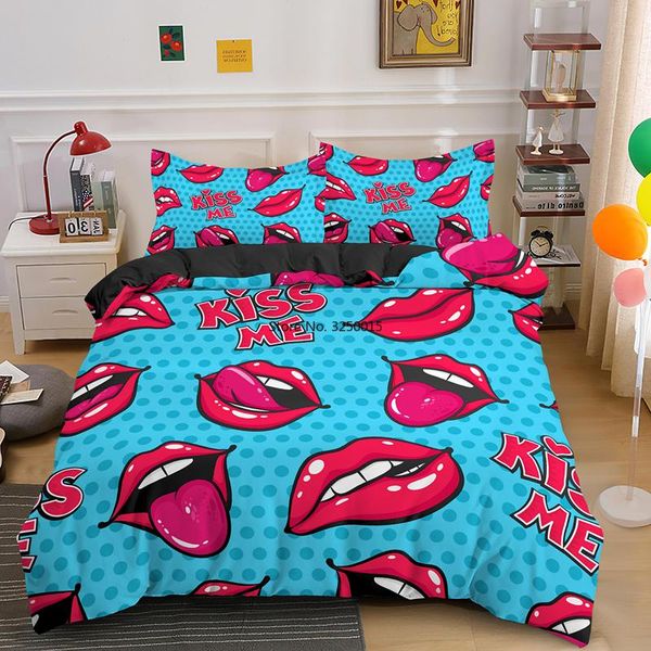 bedding sets home textile kiss lips duvet cover and pillowcase luxury set quilt covers size 2/3pcs bedclothes
bedding sets home textile kiss lips duvet cover and pillowcase luxury set quilt covers size 2/3pcs bedclothes