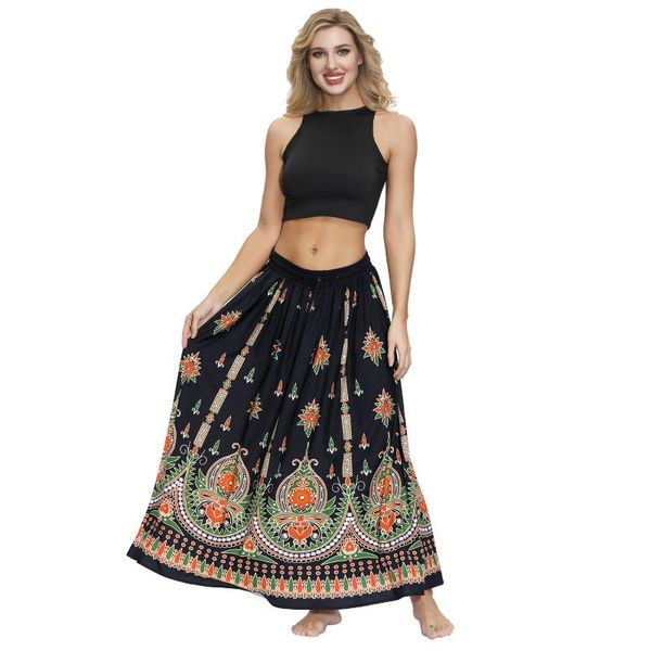 skirts digital print women's skirt european and american elastic waist pleated long, Black
skirts digital print women's skirt european and american elastic waist pleated long, Black