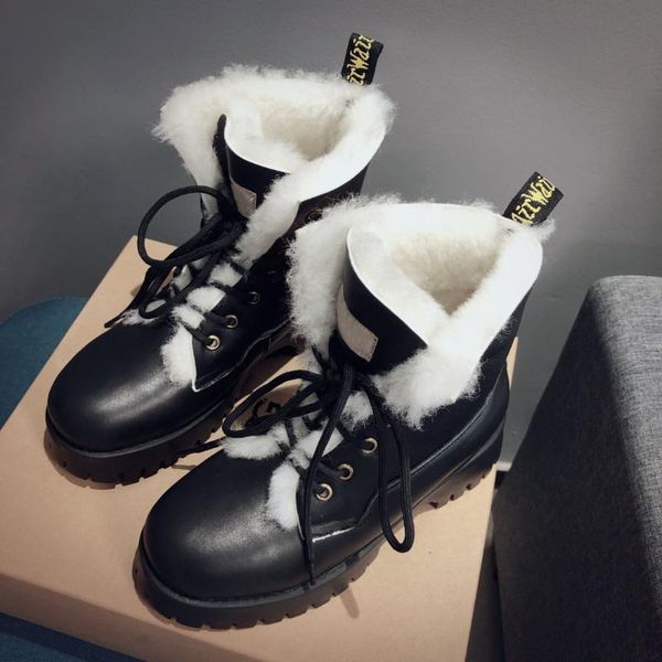 boots women winter genuine leather suede platform ankle lace up round toe snow boot warm botas femininas, Black
boots women winter genuine leather suede platform ankle lace up round toe snow boot warm botas femininas, Black