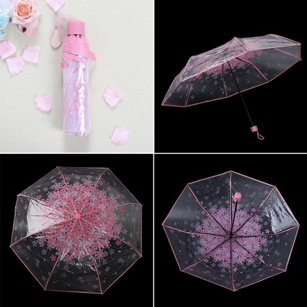 umbrellas t84f transparent clear cherry blossom mushroom sakura 3 fold umbrella
umbrellas t84f transparent clear cherry blossom mushroom sakura 3 fold umbrella