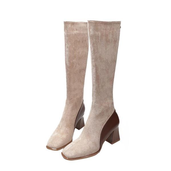 high boots but zipper behind the knee 2021 autumn and winter new high-heeled thick-heeled square head thin long knight boots, Black
high boots but zipper behind the knee 2021 autumn and winter new high-heeled thick-heeled square head thin long knight boots, Black