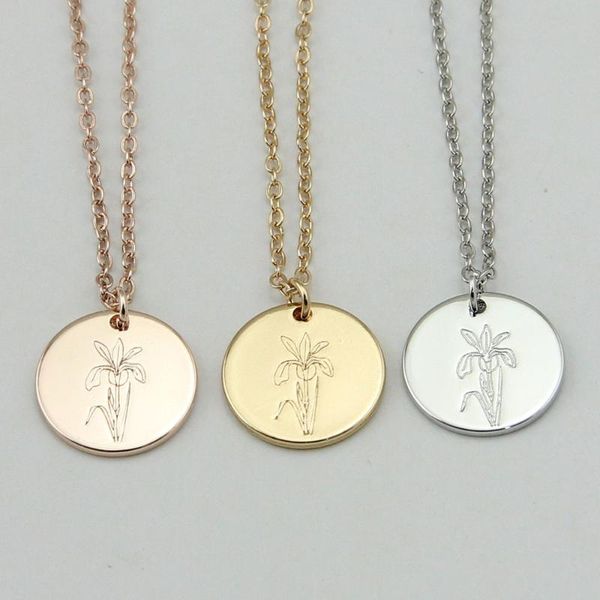 pendant necklaces wholesale jewelry custom engraved iris birth flower necklace for women dainty birthday gift, Silver
pendant necklaces wholesale jewelry custom engraved iris birth flower necklace for women dainty birthday gift, Silver