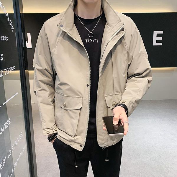 men's jackets 2021 fashion spring autumn thin casual male stand collar overcoats men solid color work wear coats o29, Black;brown
men's jackets 2021 fashion spring autumn thin casual male stand collar overcoats men solid color work wear coats o29, Black;brown