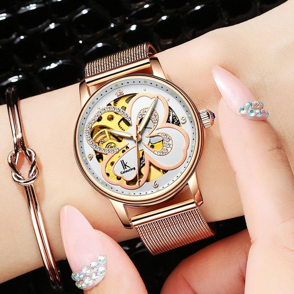 wristwatches 2021 fashion luxury rose gold diamond watch women skeleton mesh band automatic mechanical ladies, Slivery;brown
wristwatches 2021 fashion luxury rose gold diamond watch women skeleton mesh band automatic mechanical ladies, Slivery;brown