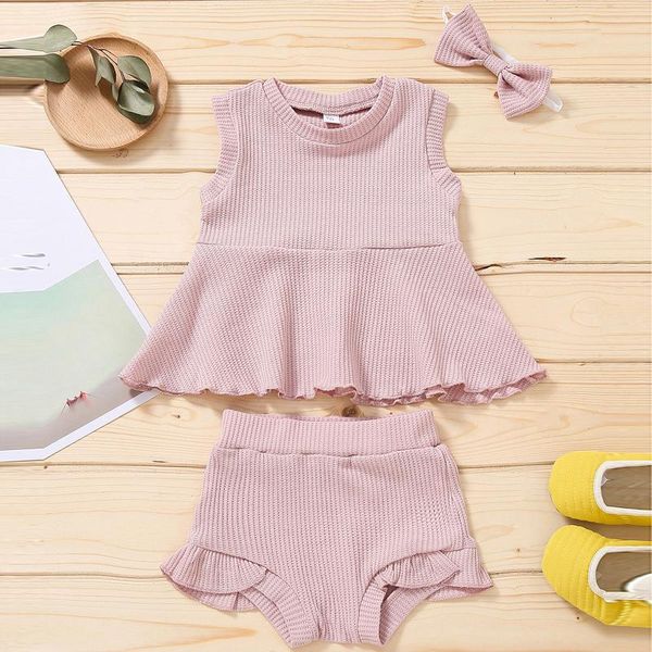 clothing sets born infant baby kids girls 3pcs ruffle ribbed solid shirt + shorts +hair bands outfits summer girl suit, White
clothing sets born infant baby kids girls 3pcs ruffle ribbed solid shirt + shorts +hair bands outfits summer girl suit, White