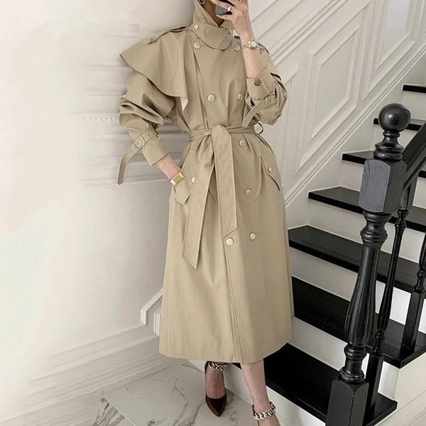 women's trench coats solid coat for women lapel collar long sleeve sashes loose female korean fashion clothing 2021 autumn, Tan;black
women's trench coats solid coat for women lapel collar long sleeve sashes loose female korean fashion clothing 2021 autumn, Tan;black