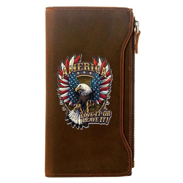 classic fashion american eagle printing genuine leather wallet men long purse with phone bag zipper card holder clutch, Red;black
classic fashion american eagle printing genuine leather wallet men long purse with phone bag zipper card holder clutch, Red;black
