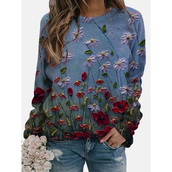 ruili style ladies fashion 3d printing short slim t-shirt autumn long sleeve round neck basic casual, White
ruili style ladies fashion 3d printing short slim t-shirt autumn long sleeve round neck basic casual, White