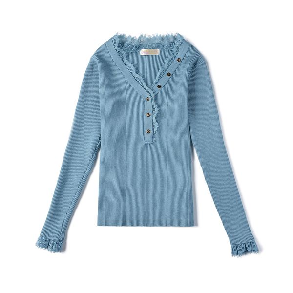 2021 new women knit lace button sweater autumn winter v neck pullover sweaters soft female jumper robe pull jersey zs8m, White;black 
2021 new women knit lace button sweater autumn winter v neck pullover sweaters soft female jumper robe pull jersey zs8m, White;black