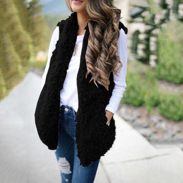 women's vests casual teddy bear fleece women cardigan outwear with pockets autumn winter warm sleeveless plain long overcoat 2021 brand, Black;white
women's vests casual teddy bear fleece women cardigan outwear with pockets autumn winter warm sleeveless plain long overcoat 2021 brand, Black;white