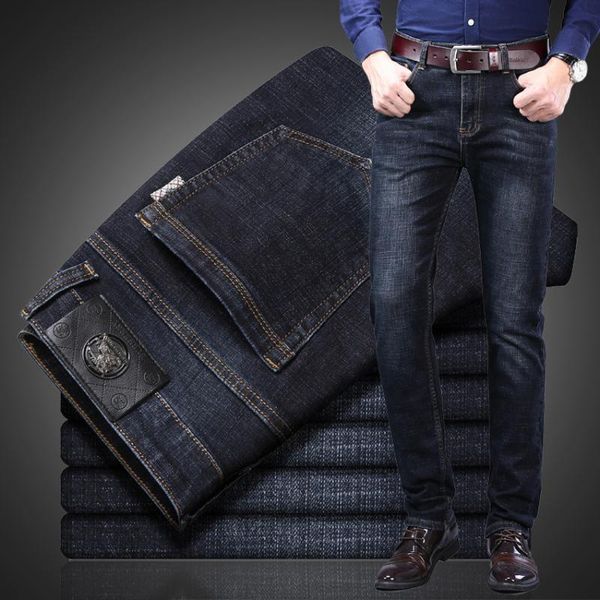 men's jeans cotton slim elastic b word brand autumn winter fashion business trousers classic style denim pants, Blue
men's jeans cotton slim elastic b word brand autumn winter fashion business trousers classic style denim pants, Blue