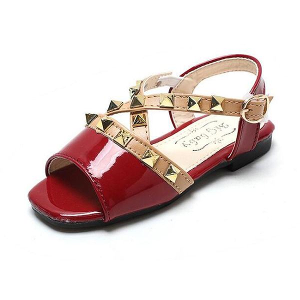sandals 2021 summer toddler girl shoes rivets girls shiny patent leather open toe size 21-30, Black;red
sandals 2021 summer toddler girl shoes rivets girls shiny patent leather open toe size 21-30, Black;red