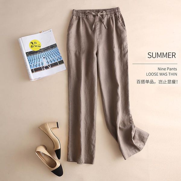 women's pants & capris arrival spring summer women cotton linen loose all-matched casual elastic waist vintage wide leg plus size s601, Black;white
women's pants & capris arrival spring summer women cotton linen loose all-matched casual elastic waist vintage wide leg plus size s601, Black;white
