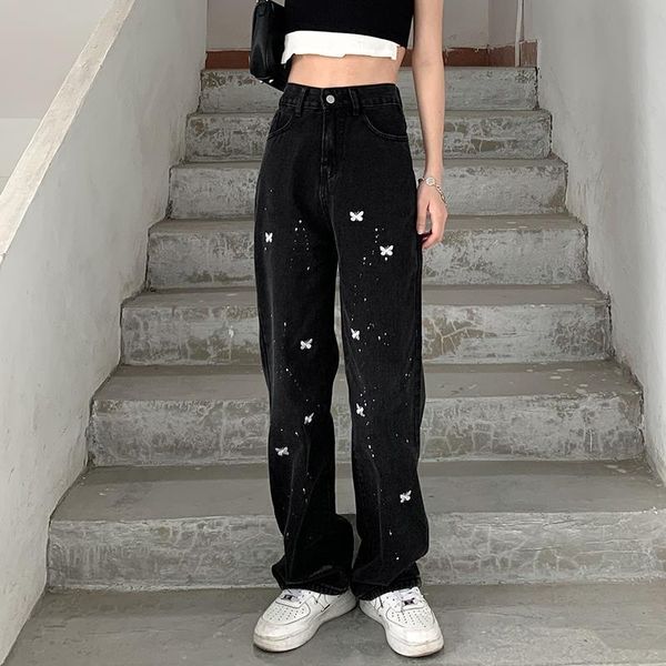women's jeans 2021 arrival autumn women embroidery cotton denim ankle-length pants button waist casual loose straight p110, Blue
women's jeans 2021 arrival autumn women embroidery cotton denim ankle-length pants button waist casual loose straight p110, Blue