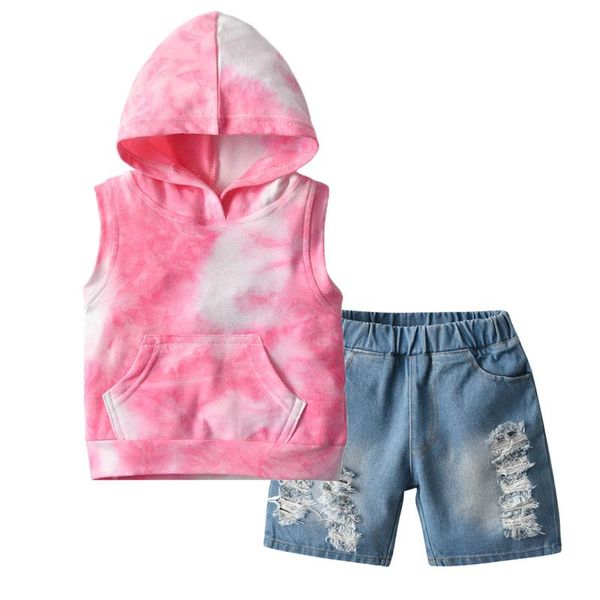 clothing sets #vw children girls suit rainbow tie-dyed printed hoodie sleeveless +ripped jeans denim shorts summer outfits vetement fill, White
clothing sets #vw children girls suit rainbow tie-dyed printed hoodie sleeveless +ripped jeans denim shorts summer outfits vetement fill, White