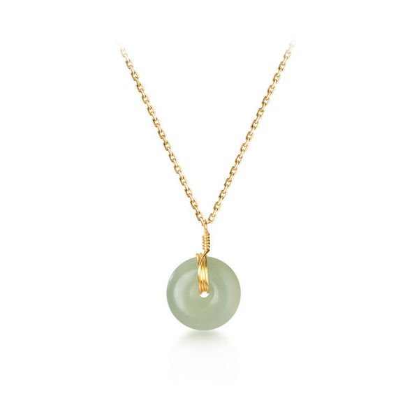 new arrival chine round hetian jade pendant necklace geometric green jade safe buckle necklace for women, Silver
new arrival chine round hetian jade pendant necklace geometric green jade safe buckle necklace for women, Silver