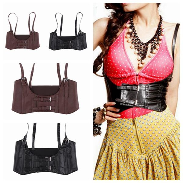 belts vintage women corset vest steampunk harness stretchy waistcoat wide cincher with buckle cummerbunds, Black;brown
belts vintage women corset vest steampunk harness stretchy waistcoat wide cincher with buckle cummerbunds, Black;brown