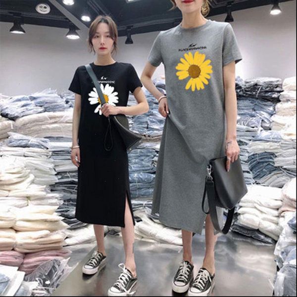 summer daisy dress women korean casual sunflower fashion print tshirt dress 90s flowers midi black dresses woman vestidos 2021, Black;gray
summer daisy dress women korean casual sunflower fashion print tshirt dress 90s flowers midi black dresses woman vestidos 2021, Black;gray