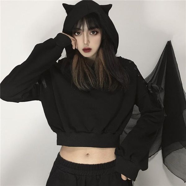 women's hoodies & sweatshirts 2021 harajuku cat ear sweatshirt women gothic autumn winter velvet hollow out lace up long sleeve cute, Black
women's hoodies & sweatshirts 2021 harajuku cat ear sweatshirt women gothic autumn winter velvet hollow out lace up long sleeve cute, Black