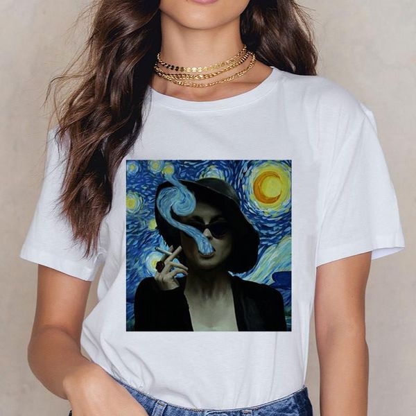 van gogh art print vintage t-shirt harajuku casual funny t shirt women ullzang short sleeve tshirt graphic 90s tees female, White
van gogh art print vintage t-shirt harajuku casual funny t shirt women ullzang short sleeve tshirt graphic 90s tees female, White