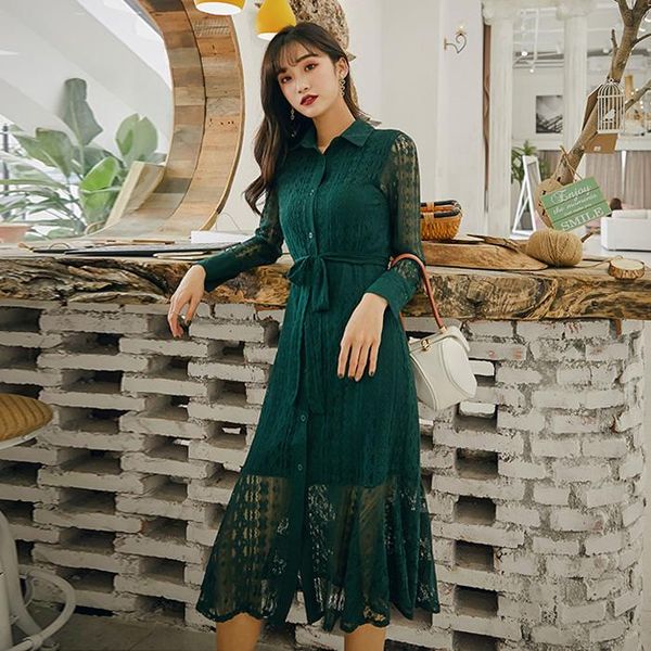 casual dresses 2021 spring products korean ladies slim temperament retro shirt-style lace long-sleeved fishtail dress, Black;gray
casual dresses 2021 spring products korean ladies slim temperament retro shirt-style lace long-sleeved fishtail dress, Black;gray