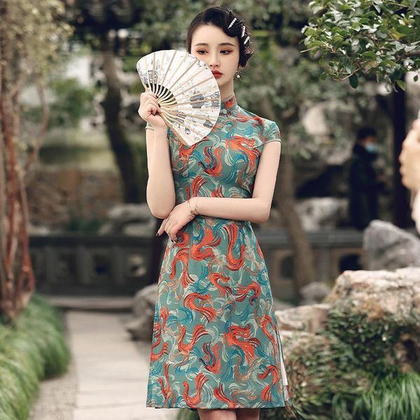 ethnic clothing chinese traditional short sleeve cheongsam women vintage mandarin collar qipao evening party gowns vestidos, Red
ethnic clothing chinese traditional short sleeve cheongsam women vintage mandarin collar qipao evening party gowns vestidos, Red