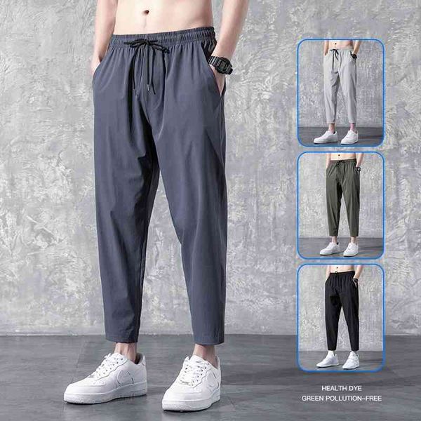 men's sports summer korean version loose thin casual trend silk binding nine point pants ice feeling, Black
men's sports summer korean version loose thin casual trend silk binding nine point pants ice feeling, Black