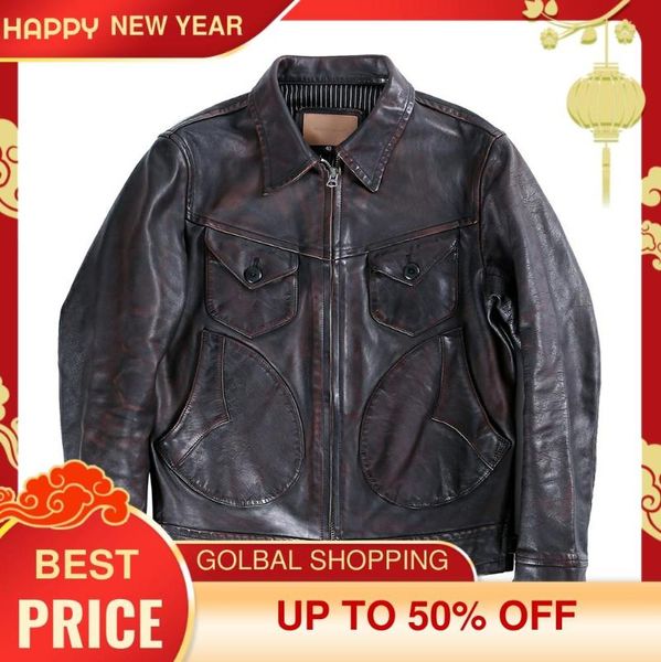 men's leather & faux 2021 vintage brown japan casual style genuine jacket men large size 4xl real natural horsehide slim fit autumn coa, Black
men's leather & faux 2021 vintage brown japan casual style genuine jacket men large size 4xl real natural horsehide slim fit autumn coa, Black