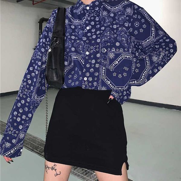 women's blouses & shirts streetwear style shirt for women lapel collar long sleeve print hit color blue blouse female 2021 clothes tide, White
women's blouses & shirts streetwear style shirt for women lapel collar long sleeve print hit color blue blouse female 2021 clothes tide, White