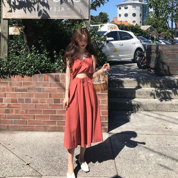 women v-neck elastic waist midi dress vintage 2021 summer cross-neck sleeveless beach dress holiday female vestido, Black;gray
women v-neck elastic waist midi dress vintage 2021 summer cross-neck sleeveless beach dress holiday female vestido, Black;gray
