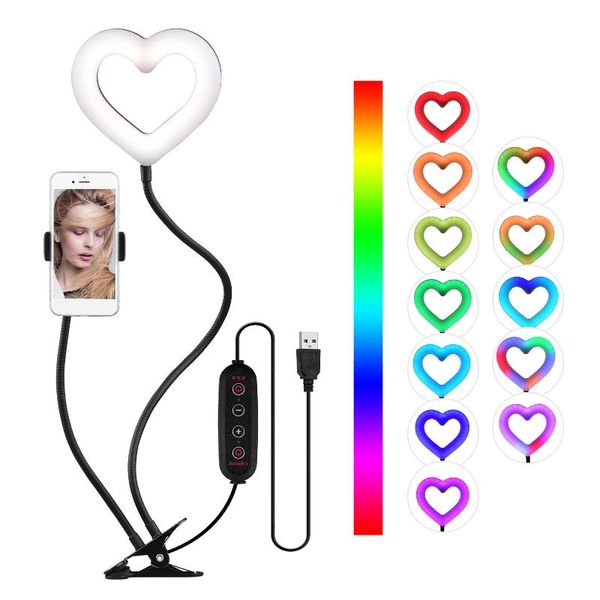 6-inch rgb led ring light 8w 3800k-6800k dimmable with phone holder table clamp for video streaming pgraphy accessories lamp
6-inch rgb led ring light 8w 3800k-6800k dimmable with phone holder table clamp for video streaming pgraphy accessories lamp