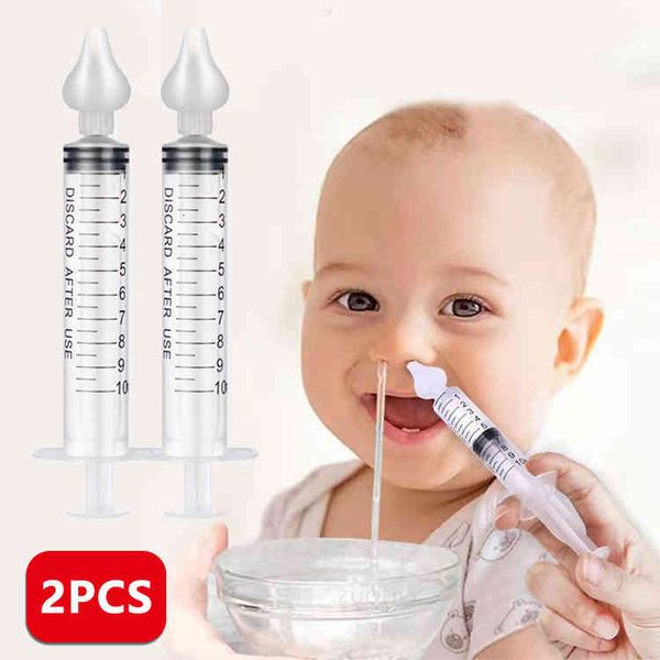 2pcs needle tube nasal aspirator baby care nasal aspirator cleaner 10ml baby rhinitis washer aspirador de plastico