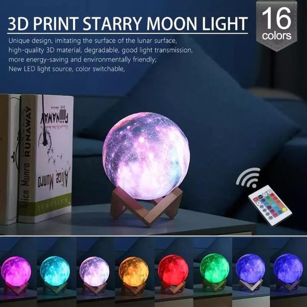 16 colors 3d print star moon lamp change touch remote control usb rechargeable home bedside earth pattern decor night light
16 colors 3d print star moon lamp change touch remote control usb rechargeable home bedside earth pattern decor night light