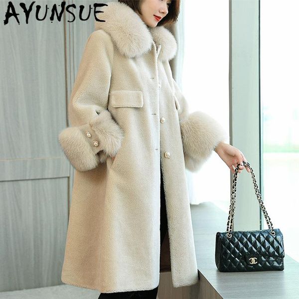 women's fur & faux ayunsue 2021 real coat female 100% wool autumn winter clothes women collar korean woman jacket mujeres abrigos 8113, Black
women's fur & faux ayunsue 2021 real coat female 100% wool autumn winter clothes women collar korean woman jacket mujeres abrigos 8113, Black
