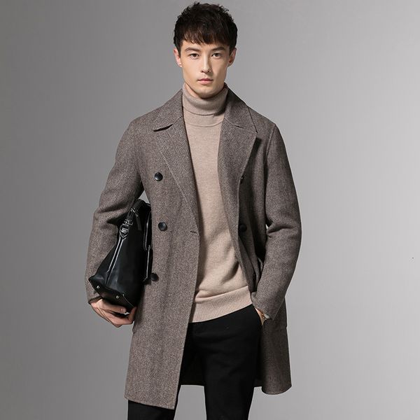 2021 new mountain men blends long coats autumn winter solid color quality men's double breasted wool jacket clothing esia, Black
2021 new mountain men blends long coats autumn winter solid color quality men's double breasted wool jacket clothing esia, Black