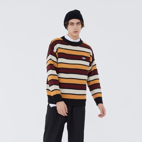 men's sweaters color block striped nice vintage clothes knitted retro sweater harajuku men clothing pull homme pullover sweter, White;black
men's sweaters color block striped nice vintage clothes knitted retro sweater harajuku men clothing pull homme pullover sweter, White;black