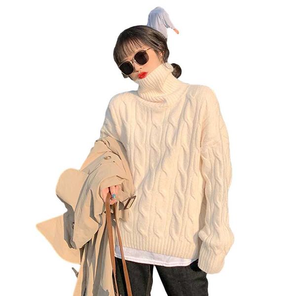 women's sweaters thick sweater women high collar loose wear 2021 autumn winter short casual style retro solid pullovers warm long sleev, White;black
women's sweaters thick sweater women high collar loose wear 2021 autumn winter short casual style retro solid pullovers warm long sleev, White;black
