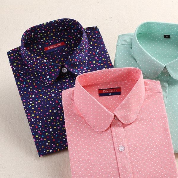 2019 plus size polka dot cotton women blouses shirt long sleeve womens shirts turn down collar cotton casual blouse women top, White
2019 plus size polka dot cotton women blouses shirt long sleeve womens shirts turn down collar cotton casual blouse women top, White