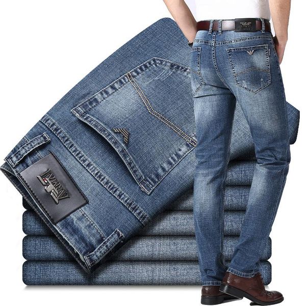 men's jeans summer casual straight cowboy italy brand trousers male stretch pure cotton washed denim spring business pants, Blue
men's jeans summer casual straight cowboy italy brand trousers male stretch pure cotton washed denim spring business pants, Blue
