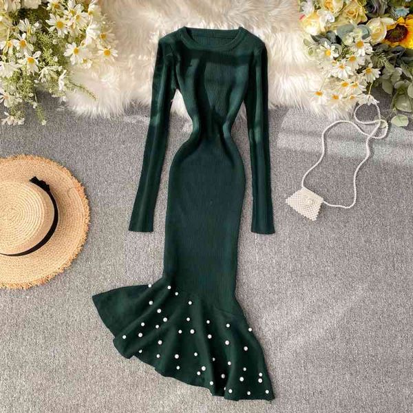 women bodycon dress spring autumn long sleeve nail bead es ladies elegant knitted midi party wear 210602, Black;gray
women bodycon dress spring autumn long sleeve nail bead es ladies elegant knitted midi party wear 210602, Black;gray