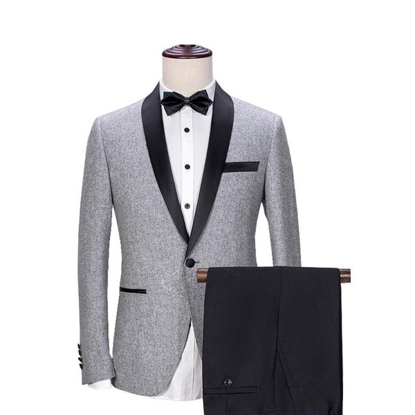 suit mens shawl collar 2 pieces slim fit grey suit mens groom tweed wool jacket tuxedos for wedding(blazer+pants+tie, White;black
suit mens shawl collar 2 pieces slim fit grey suit mens groom tweed wool jacket tuxedos for wedding(blazer+pants+tie, White;black