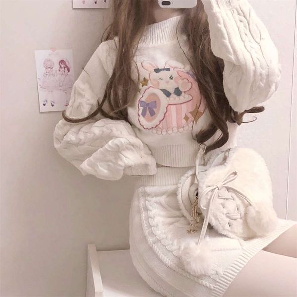 fashion sleeve autumn long and winter new knitwear twist outer sweater versatile skirt women's two piece suit luxury, White;black
fashion sleeve autumn long and winter new knitwear twist outer sweater versatile skirt women's two piece suit luxury, White;black