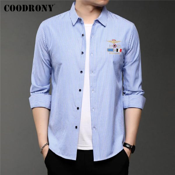 men's casual shirts coodrony brand spring autumn arrival streetwear fashion pattern long sleeve slim fit cotton shirt men clothing c622, White;black
men's casual shirts coodrony brand spring autumn arrival streetwear fashion pattern long sleeve slim fit cotton shirt men clothing c622, White;black