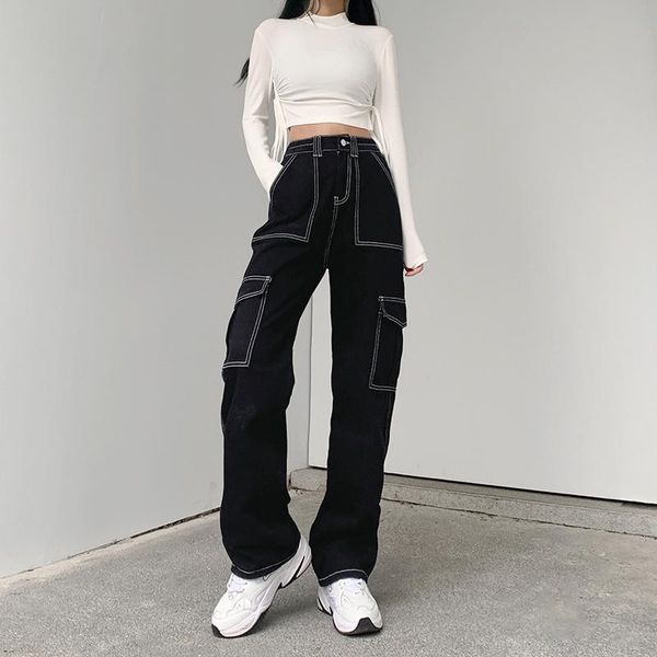 women's jeans hirigin women straight high waist big pocket loose denim pants trousers lady fashion casual joggers female streetwear, Blue
women's jeans hirigin women straight high waist big pocket loose denim pants trousers lady fashion casual joggers female streetwear, Blue