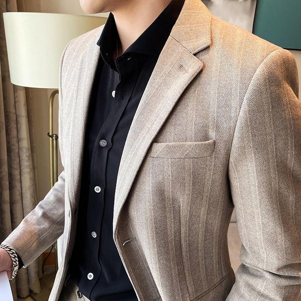 men's suits & blazers 2021 spring autumn stripe blazer jacket men clothing fashion two buttons slim fit casual coat business formal s-3, White;black
men's suits & blazers 2021 spring autumn stripe blazer jacket men clothing fashion two buttons slim fit casual coat business formal s-3, White;black